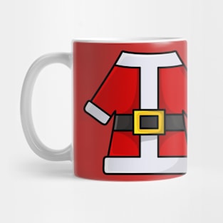 Santa Claus coat with buttons and belt vector icon illustration. Mug